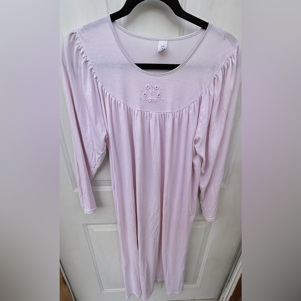Calida cotton l Pink Long Sleeve Nightgown small